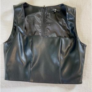 7 FOR ALL MANKIND cropped leather top